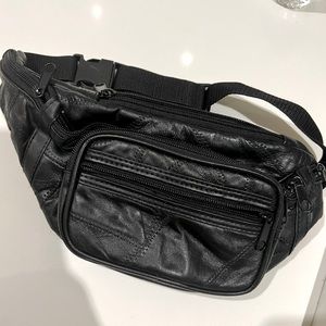 Faux Leather Fanny Pack Black